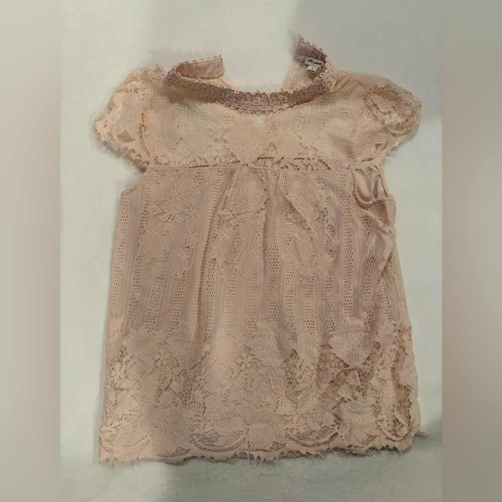 Pink lace blouse medium